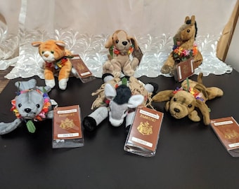 Hawaiian collectibles - Choose From The Seal, The Horse, The Donkey, The Cat Or The Dogs - Traveling Animal Plush