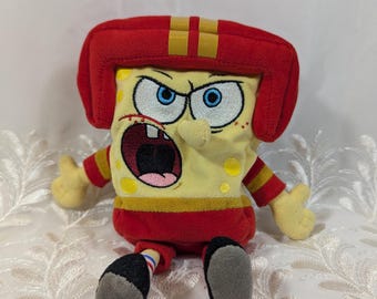 ヴィンテージ TY スポンジボブ クォーターバック ぬいぐるみ - 8インチ