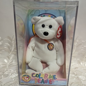 Ty Beanie Baby Color Me Beanie the Bear orange Ribbon Sealed - Etsy