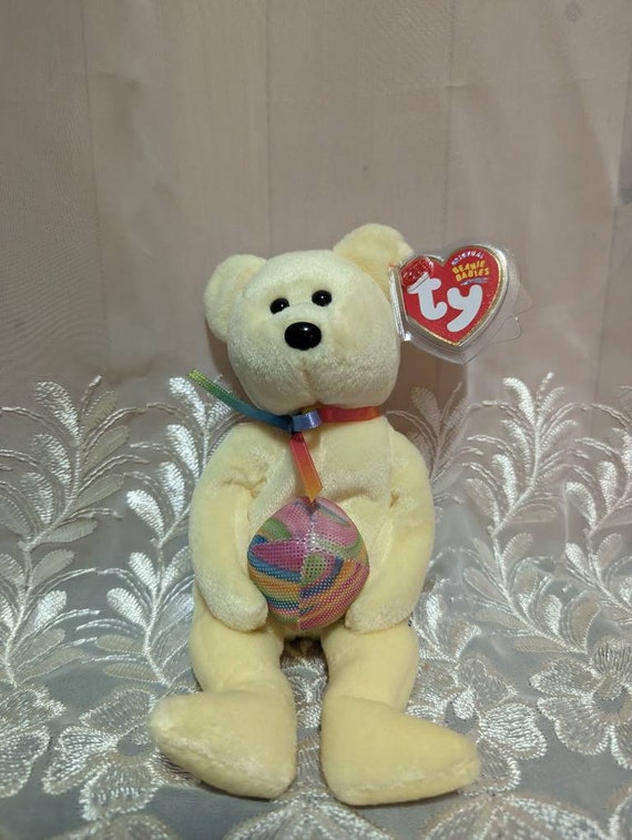 Ty Beanie Babies Eggbeart the Yellow Bear Holding Easter Egg Mint Plush Toy 8.5in Etsy UK