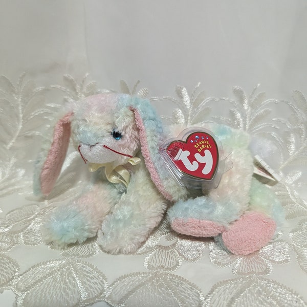Ty Beanie Baby - Cottonball The Colorful Bunny Rabbit (7in)