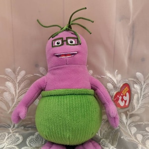 Ty Beanie Babies - Pi The Purple Boblin From The Cartoon Show Boblins - Mint  Plush Toy (6in)
