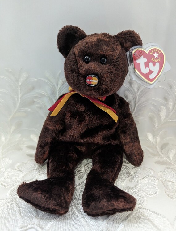 Ty Beanie Baby - M.C. Beanie the Brown Mastercard Bear (8.5in) - Etsy