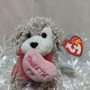 Ty Beanie Baby - Snookums, o cão poodle do Dia dos Namorados (15 cm)