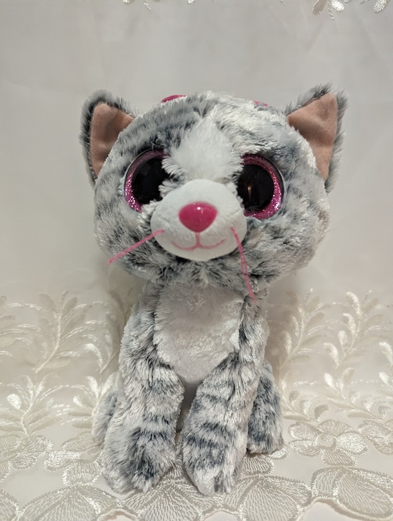 Ty Beanie Boo Kiki the Gray Cat 9in No Tag Etsy