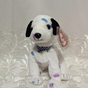 Ty Beanie Baby - Dizzy The Dalmatian With Purple / Blue Spots (6in)