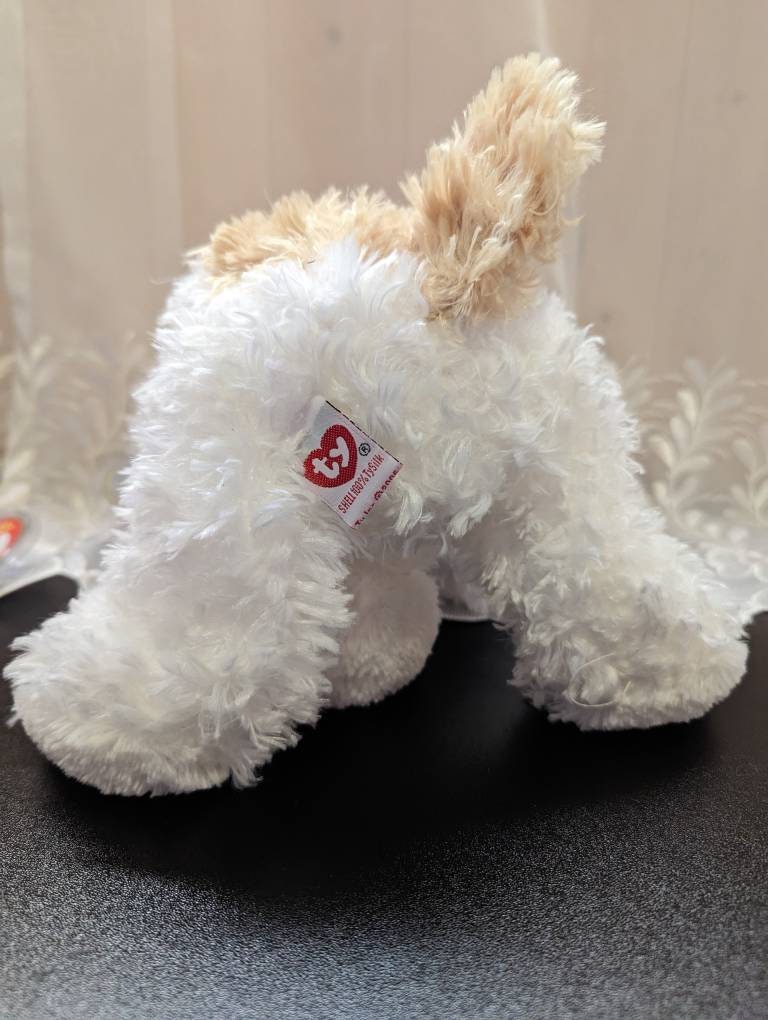 Ty Classic Collection- Tandy the White and Beige Dog - Plush Toy