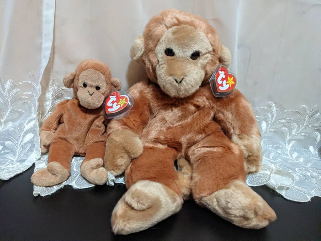 Ty Bongo the Monkey Beanie Baby Beanie Buddy Lot Mint Vintage Plush