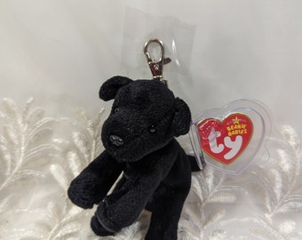 Ty Beanie Baby clip - Luke de zwarte laboratoriumhond (4 inch) metalen sleutelhangerclip