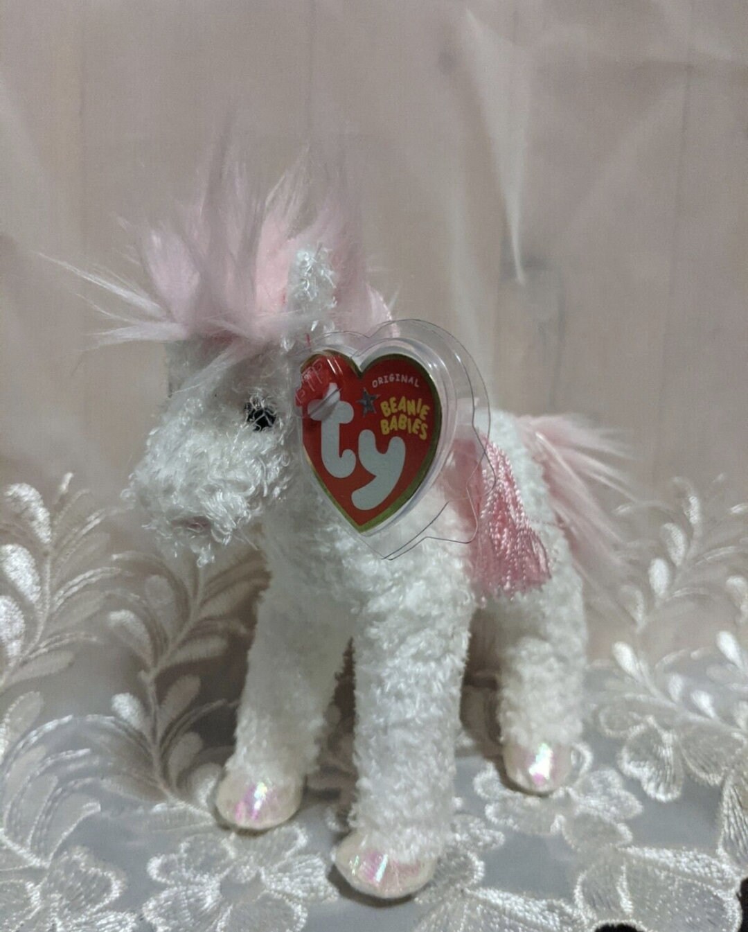 Ty Beanie Baby - Enchanting the White and Pink Horse (6in) - Etsy
