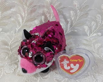 Ty Teeny Tys Bijou le renard à sequins rose (4 Médaillon