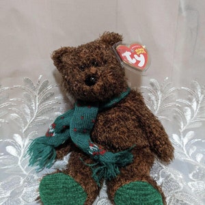 Ty Beanie Baby - Jahreszeiten-Grüße Der Bär mit grünem Schal (22 cm)