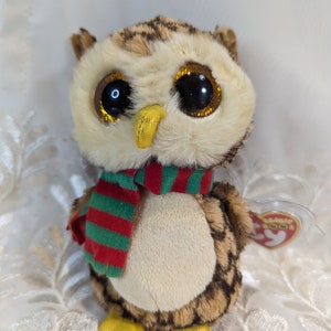 Ty Beanie Boo Wise the Owl With Scarf (6-in) *see Deception and
