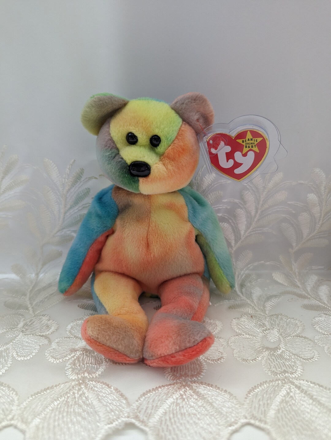 Ty Beanie Babies Garcia the Bear 8.5in Vintage Rare Multicolored PVC