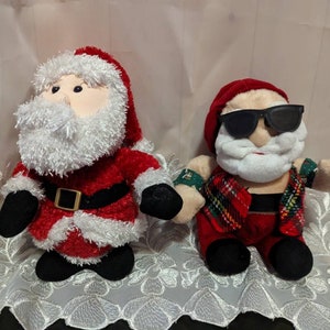 Santa Claus plushies - Choose From Sunglasses Santa (7.5in) and Regular Santa (9in) Cute Christmas Decor!