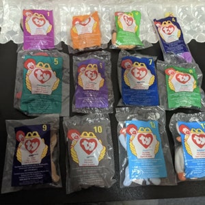 Complete Lot Of 1998 McDonald&#39;s Happy Meal Ty Teenie Beanie Babies In Original Packaging - Sold as set or individually