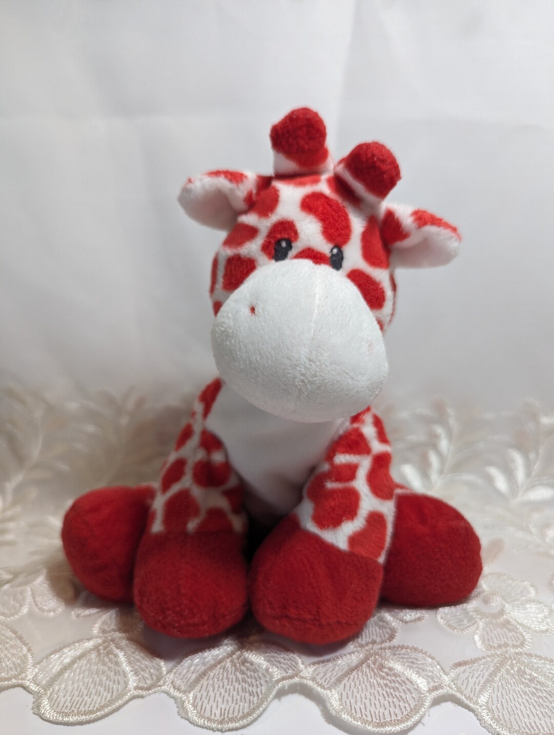 Ty Pluffies - Kisser the Red and White Giraffe (10in) No Hang Tag, Non ...
