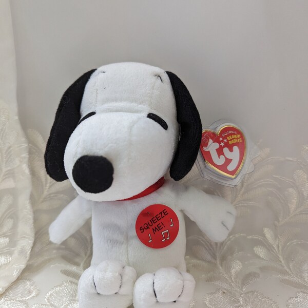 Snoopy Beanie Baby - Etsy UK