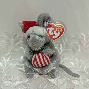 Ty Beanie Baby - Jinglemouse The Gray Christmas Mouse (6in) Near Mint