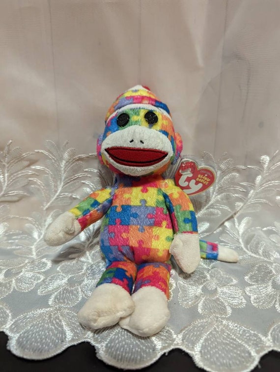 Rainbow sock hotsell monkey beanie baby