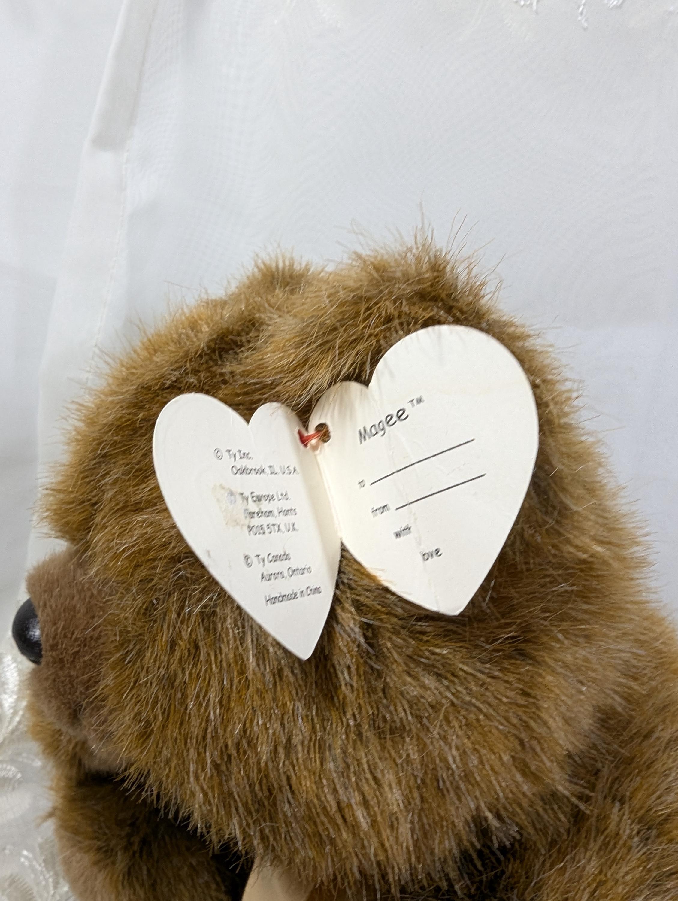 Ty クラシックコレクション　テディベア　Magee Ty クラシックコレクション - Magee The Brown Bear (9インチ) 折り目