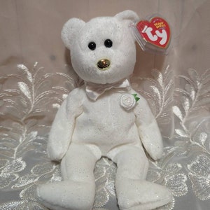 Ty Beanie Baby - His The White Wedding Groom Bear - Mint Vintage  Plush Toy (8.5in)