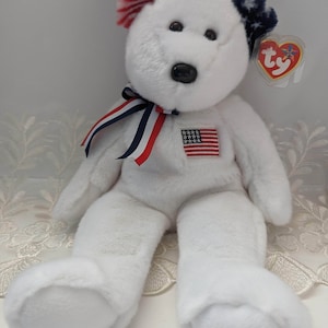 Ty Beanie Buddy - America The White Bear (14in)