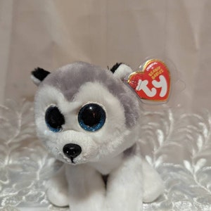 Ty Beanie Babies - Buff The Husky Dog Puppy - Near Mint Plush Toy (6in)