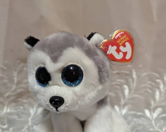 Ty Beanie Babies - Buff The Husky Dog Puppy - Near Mint Plush Toy (6in)
