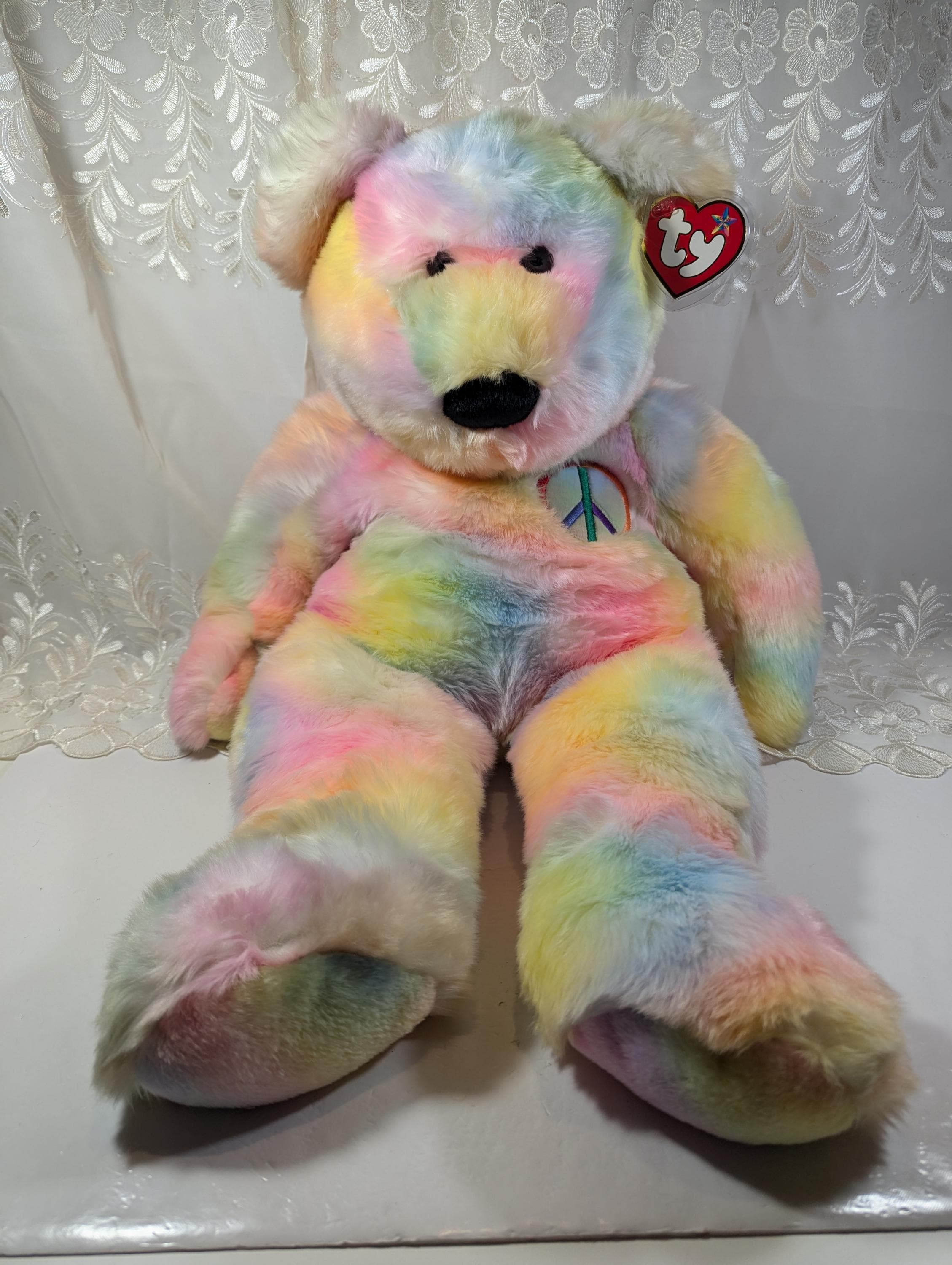 Ty Beanie Buddy - Extra Large Peace the Bear (28 In) *rare* - Etsy