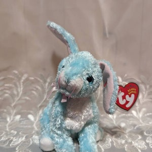 Ty Beanie Baby - Frühling The Blue Bunny Kaninchen - Mint Vintage Ostern Plüschtier