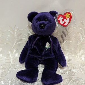 Ty Beanie Baby - Princess the Princess Diana Bear - Made in Indonesia, PE, Canadian Tush Tag! (8.5 in) Near Mint