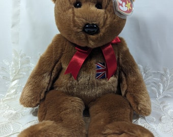 Ty Beanie Buddy - Britannia The British Bear (14in)