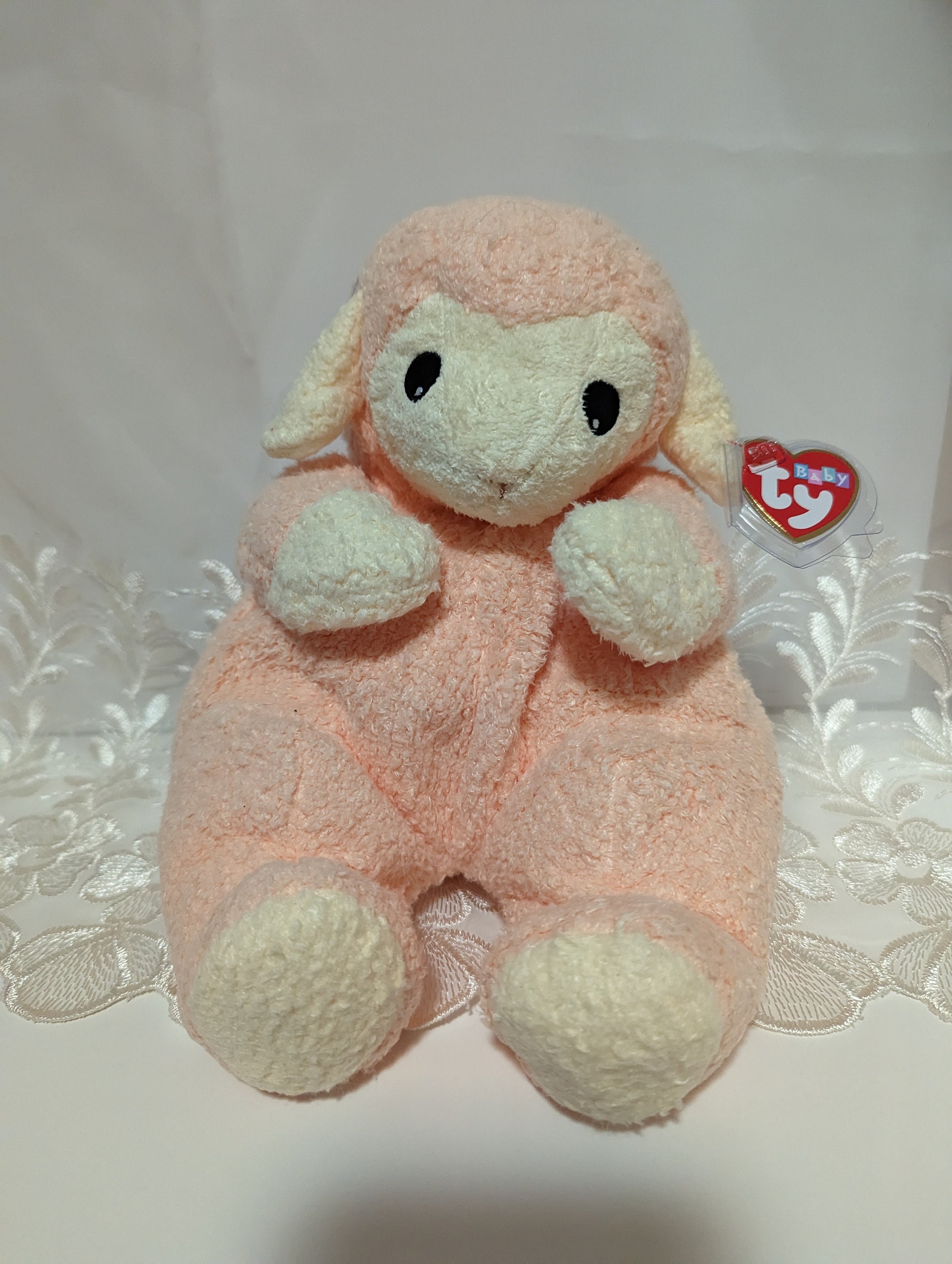 Ty Pillow Pals Lamybaby the Orange Lamb With Rattle 11in Mint. Etsy