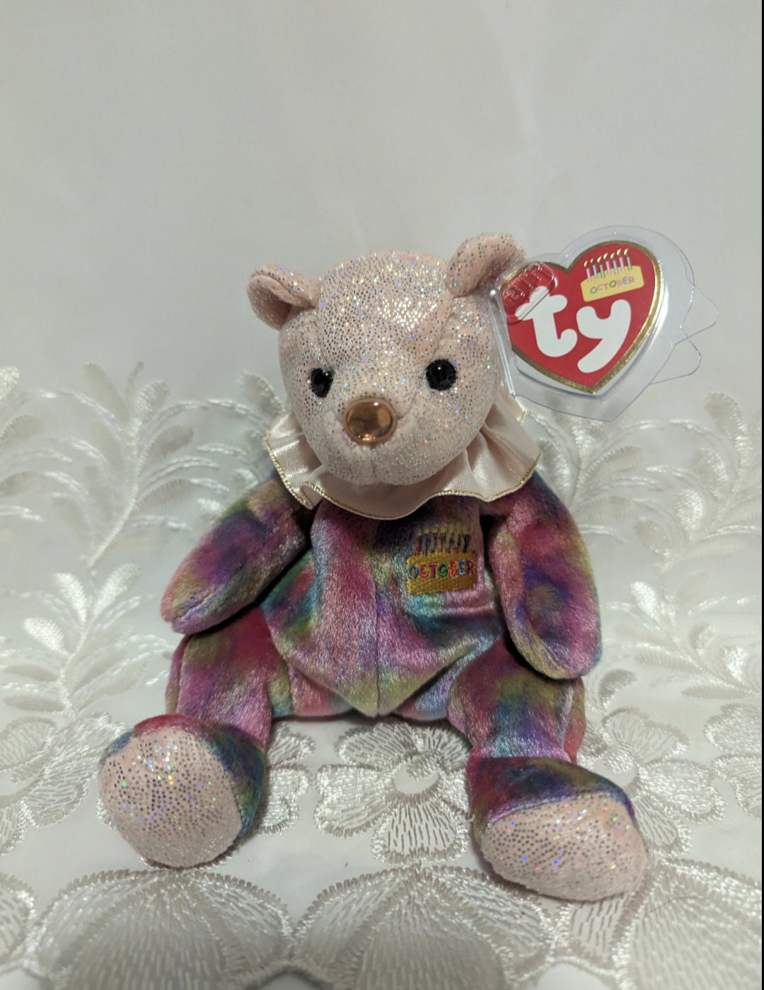 ty-beanie-baby-october-the-birthday-clown-bear-6in-etsy