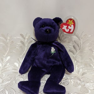 Ty Beanie Baby - Princess the Princess Diana Bear - Made in Indonesia, PE, with Canadian Tush Tag! *Rare* (8.5 in)