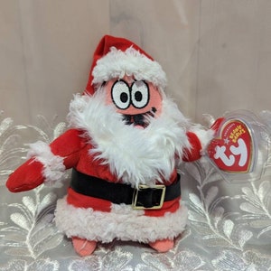 Ty Beanie Baby - Patrick Claus The Starfish From SpongeBob SquarePants - Mint  Christmas Plush Toy.  (7in)