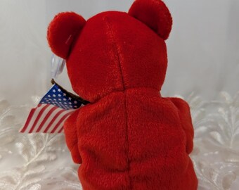 Ty Beanie Baby - アメリカ国旗を持ったクマのトーマス（8.5インチ