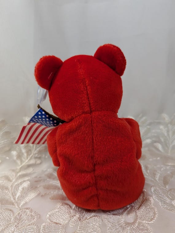 Ty Beanie Baby - アメリカ国旗を持ったクマのトーマス（8.5インチ