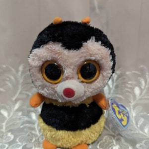Ty Beanie Boo - Sting The Bumblebee -  Plush Toy *Rare* Purple Tag (6in) Non-mint Tags