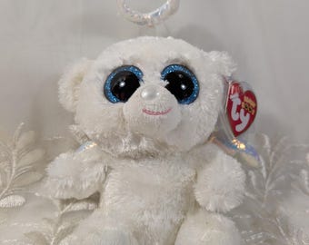 Ty Beanie Boo - Halo the Angel Bear (6in) *Rare* No tag, Pre-Owned condition