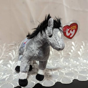Ty Beanie Babies - Derby 133 The Gray Race Horse From The Kentucky Derby - Near Mint  Plush Toy (7in)