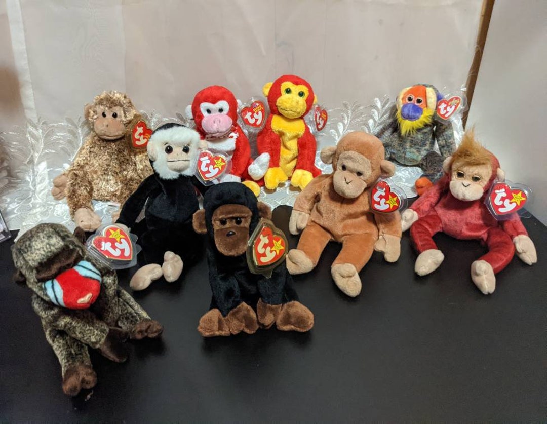 Ty Beanie Babies Monkeys Gorillaz Baboons Choose From Etsy