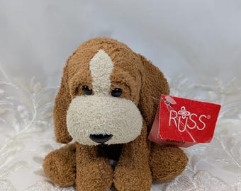 Russ Luv Pets Sparks Spaniel Dog Black White Plush Bean Bag