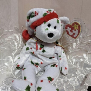 Ty Beanie Baby - 1998 Urlaub Teddy Bär The Mistletoe Covered Bear