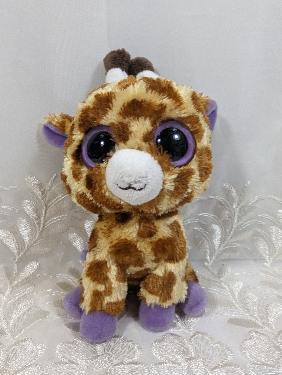Ty Beanie Boos - Safari the Giraffe - 1st Gen Purple Hang Tag Plush Toy ...