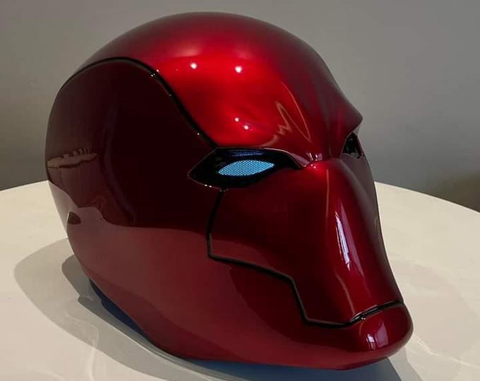 Featured listing image: Red hood helmet 3d printed.