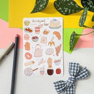 Breakfast Food Sticker Sheet, scrapbooking sticker, planner stickers, bullet journal stickers, journaling, waterproof stickers, stationary