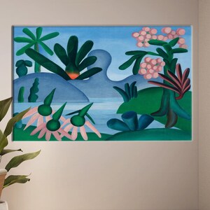 Abstrakt gedruckt, Baby-Geschenk-Personalisierte, Der See Plakat-, Blaue und Grüne Segeltuch-Kunst, berühmte Wandbehänge, Halloween-Dekor-Kunst,