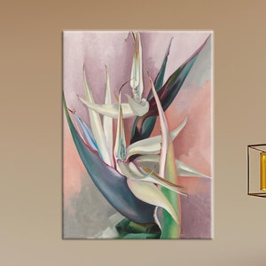 Georgia O&#39;Keeffe Canvas Art: Bird of Paradise Floral Print